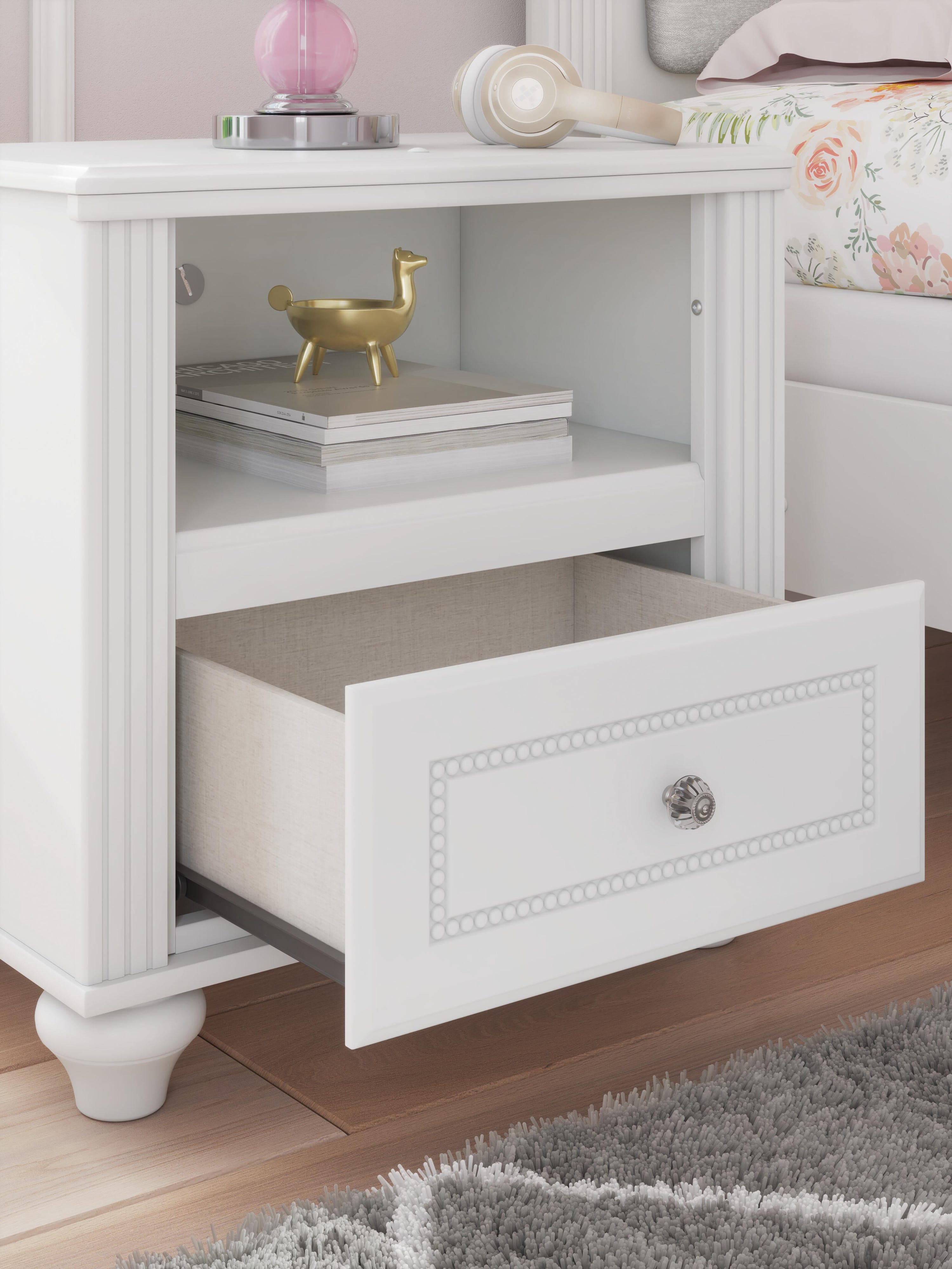 Kozlani Upholstered Panel Storage Bed, Dresser and Nightstand