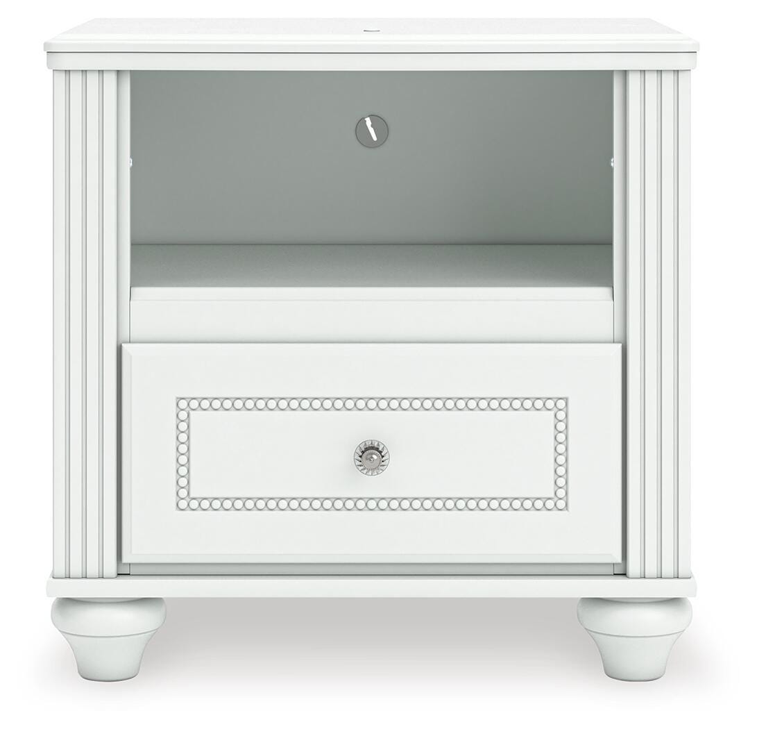 Kozlani Upholstered Panel Bed, Dresser and Nightstand