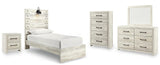 Cambeck Panel Bed with Mirrored Dresser, Chest and Nightstand