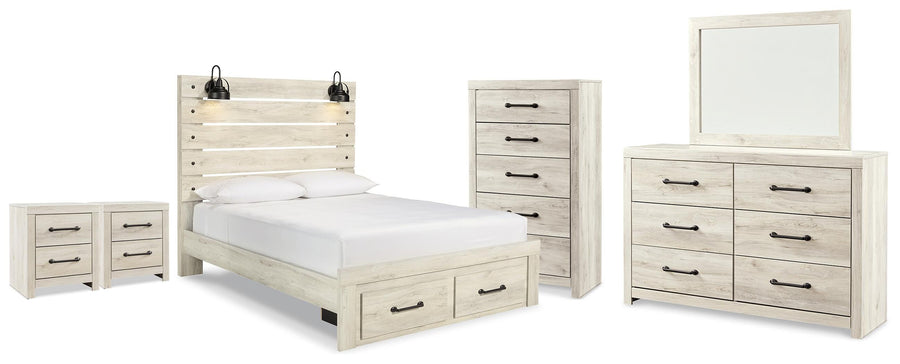 Cambeck Panel Storage Bed, Dresser, Mirror, Chest and 2 Nightstands