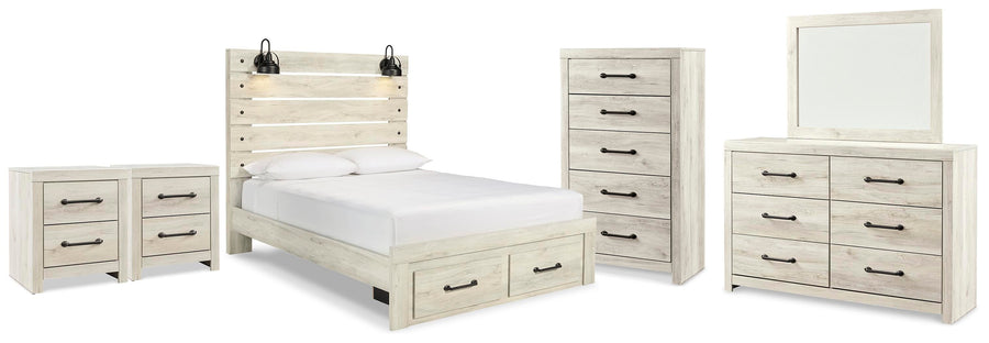 Cambeck Panel Storage Bed, Dresser, Mirror, Chest and 2 Nightstands
