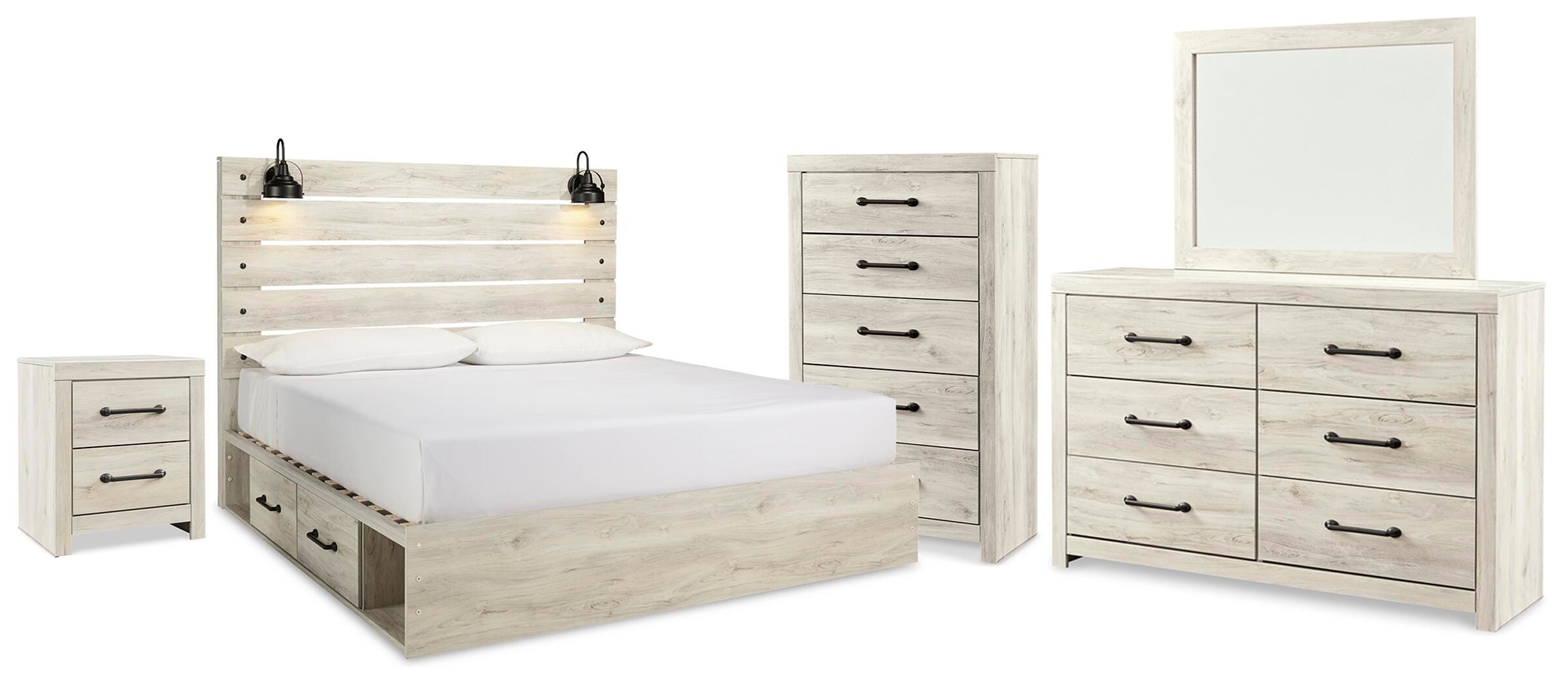 Cambeck Panel Storage Bed, Dresser, Mirror, Chest and Nightstand