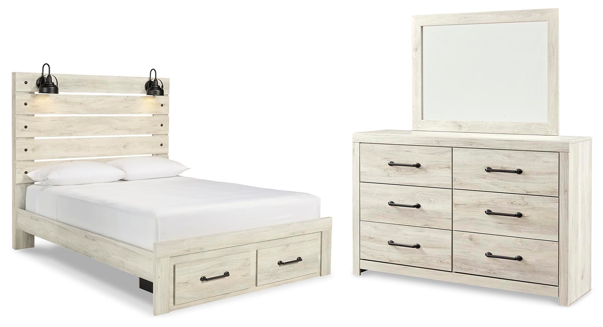 Cambeck Panel Storage Bed, Dresser and Mirror