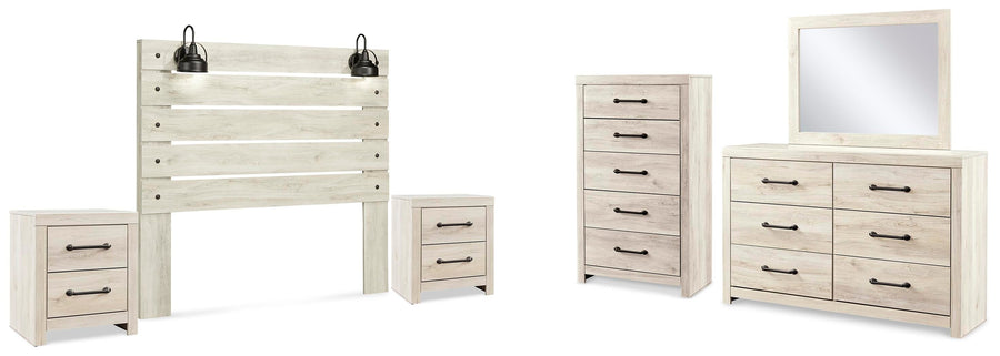 Cambeck Panel Headboard, Dresser, Mirror, Chest and 2 Nightstands