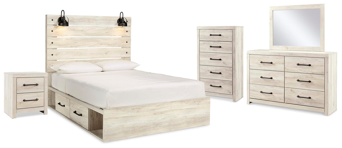 Cambeck Panel Storage Bed, Dresser, Mirror, Chest and Nightstand