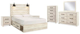 Cambeck Panel Storage Bed, Dresser, Mirror, 2 Chests and 2 Nightstands