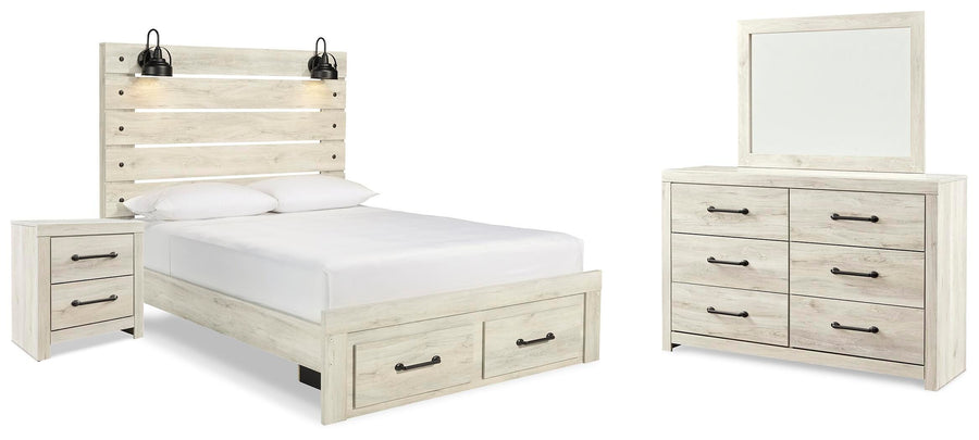 Cambeck Panel Storage Bed, Dresser, Mirror and Nightstand