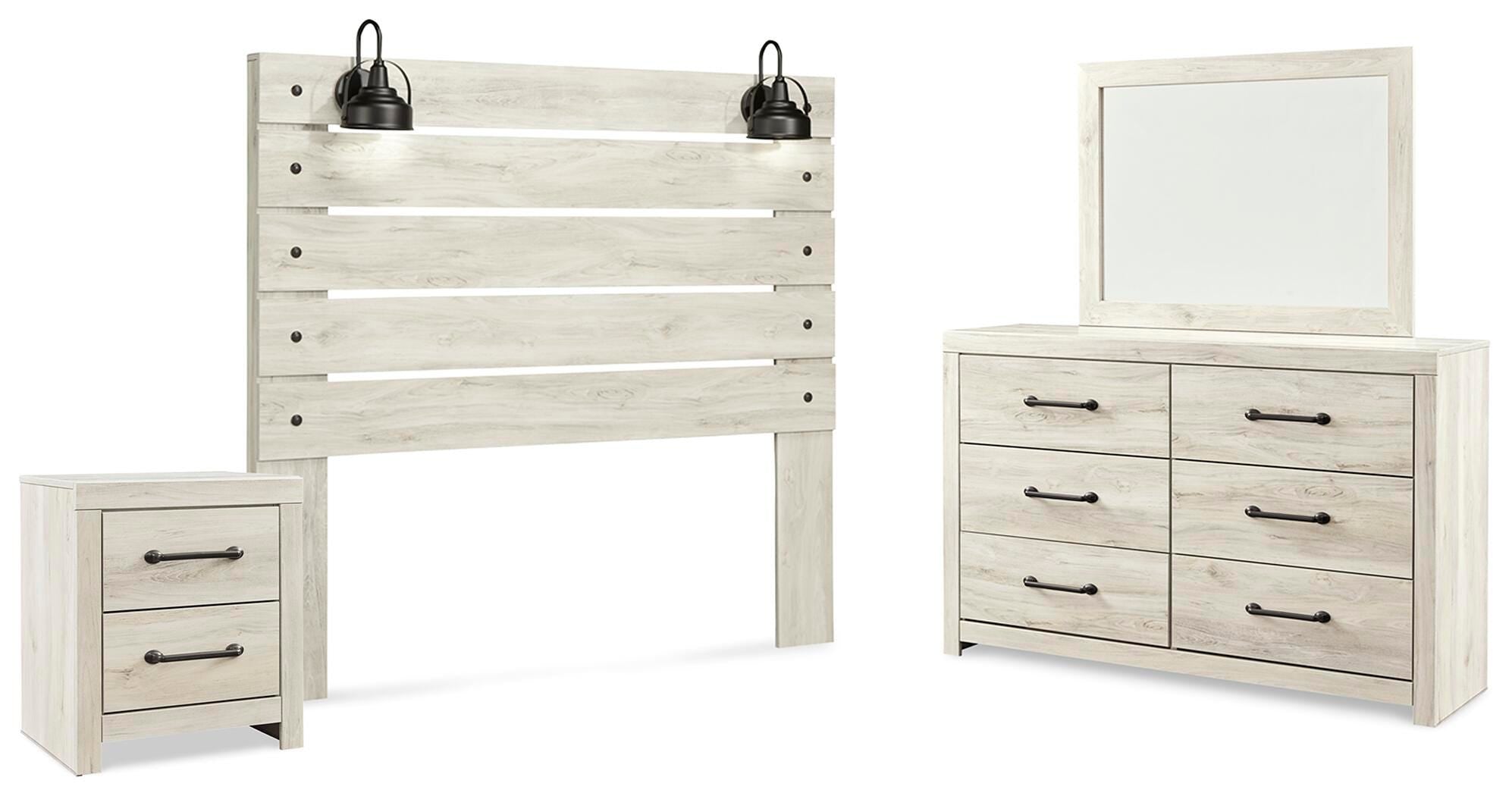 Cambeck Panel Headboard, Dresser, Mirror, and Nightstand