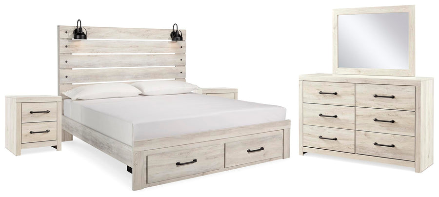 Cambeck Storage Bed, 2 Dressers, Mirror, and 2 Nightstands