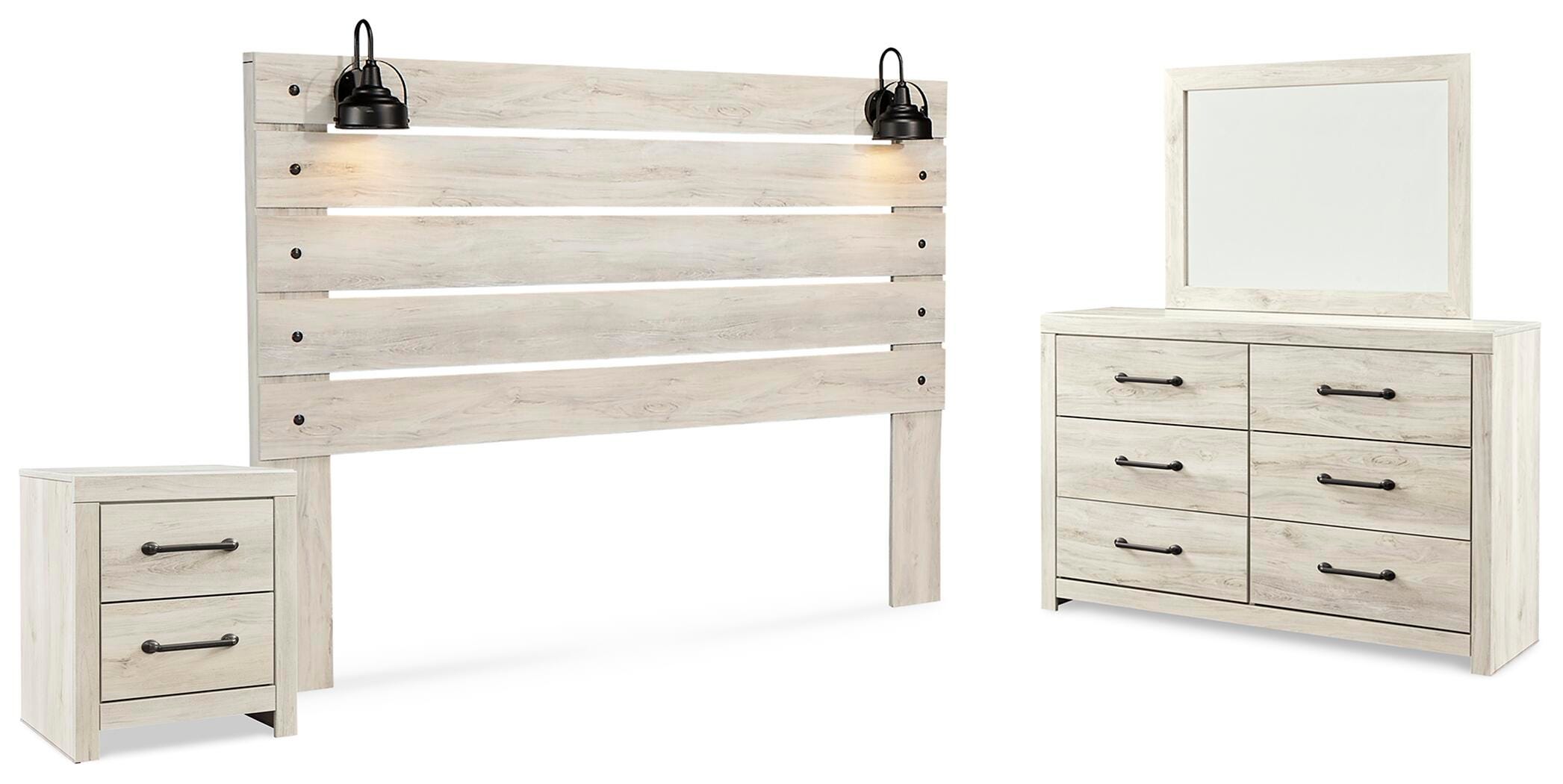 Cambeck Panel Headboard, Dresser, Mirror, and Nightstand