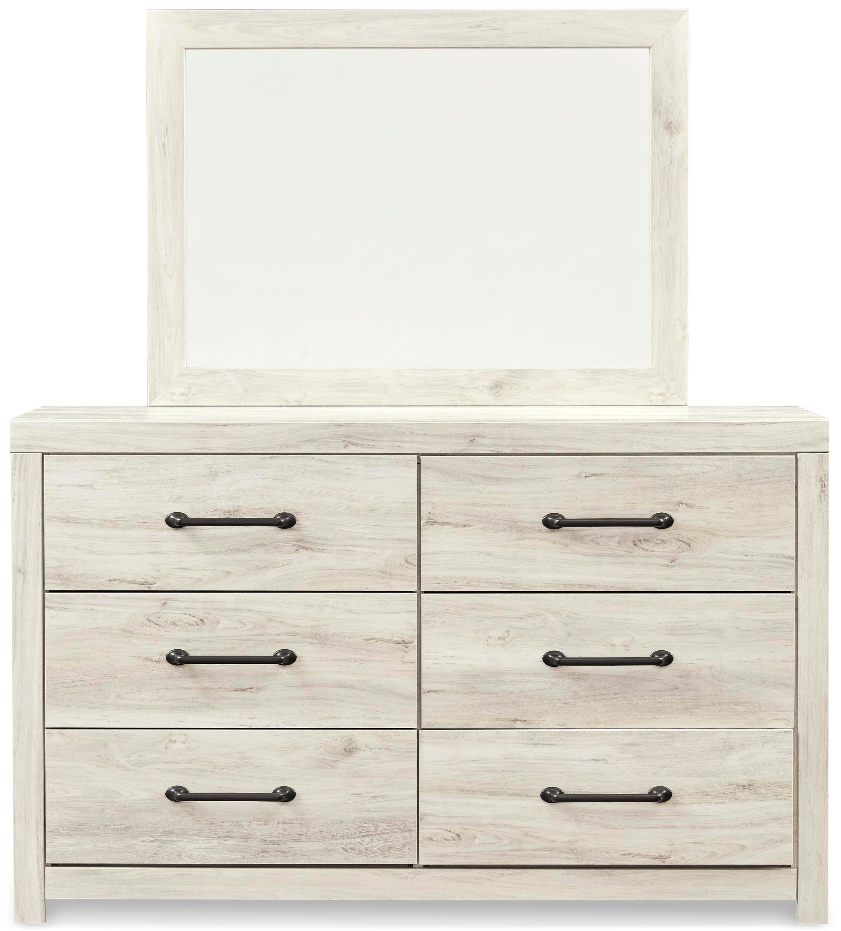 Cambeck Panel Headboard with Mirrored Dresser