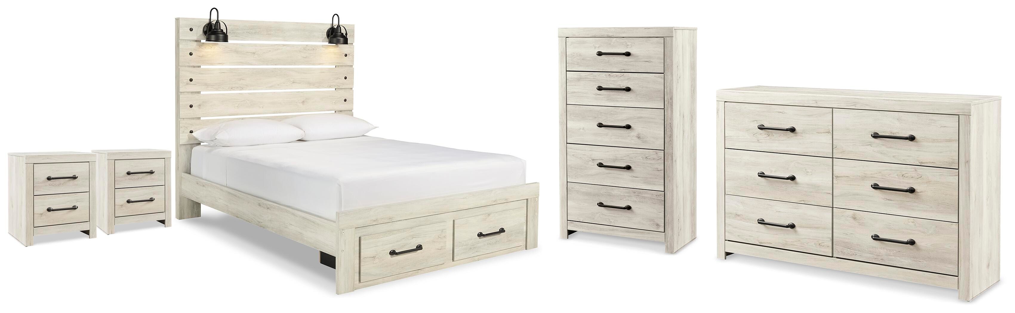 Cambeck Panel Storage Bed, Dresser, Chest and 2 Nightstands