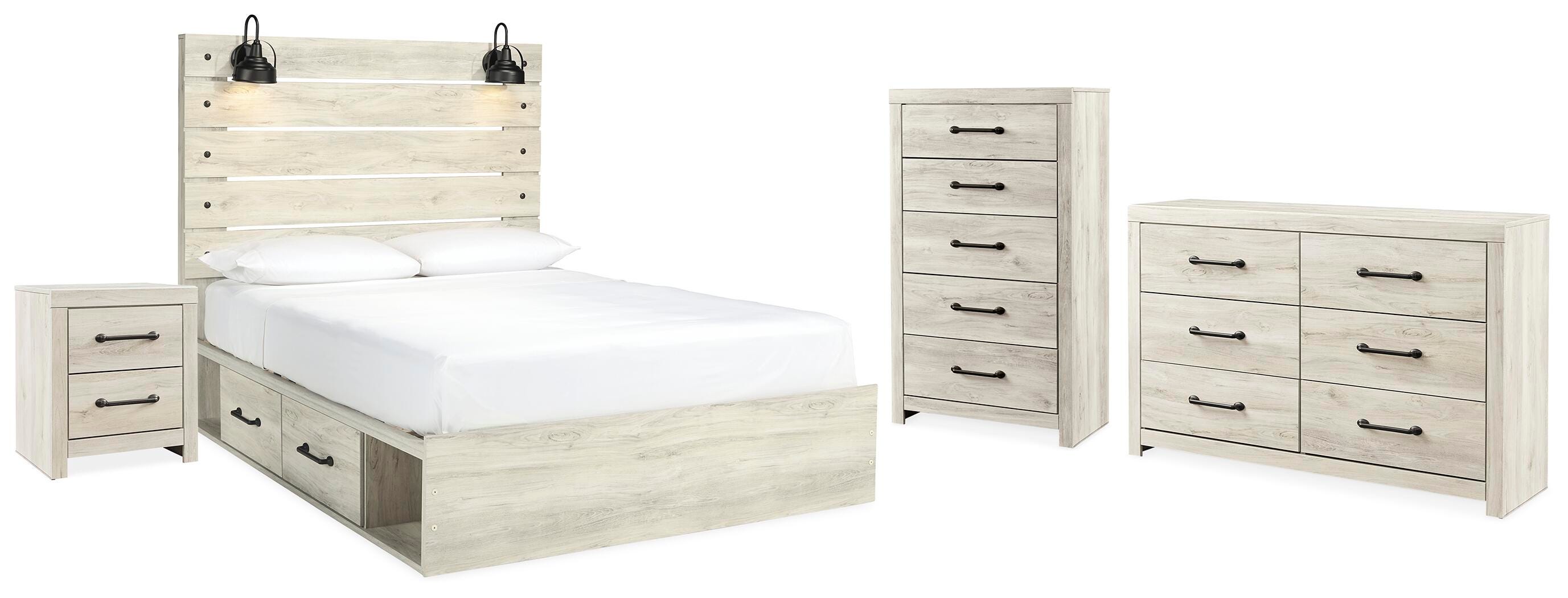 Cambeck Panel Bed with Storage, Dresser, Chest and Nightstand