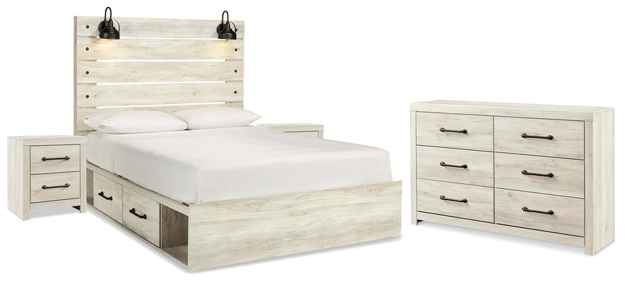 Cambeck Panel Bed with Storage, Dresser and 2 Nightstands