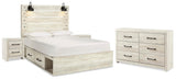 Cambeck Panel Bed with Storage, Dresser and 2 Nightstands