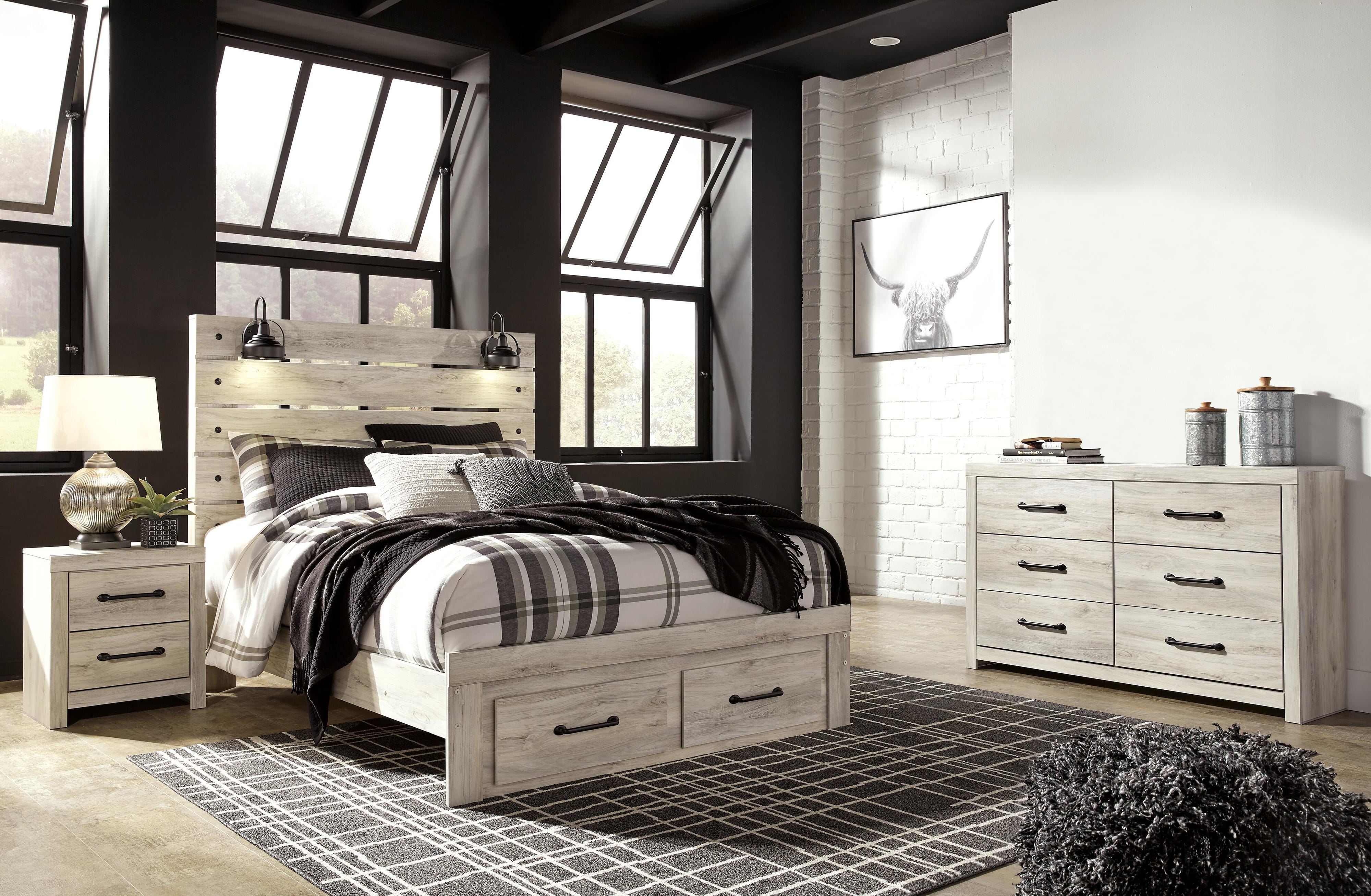 Cambeck Panel Storage Bed, Dresser and Nightstand