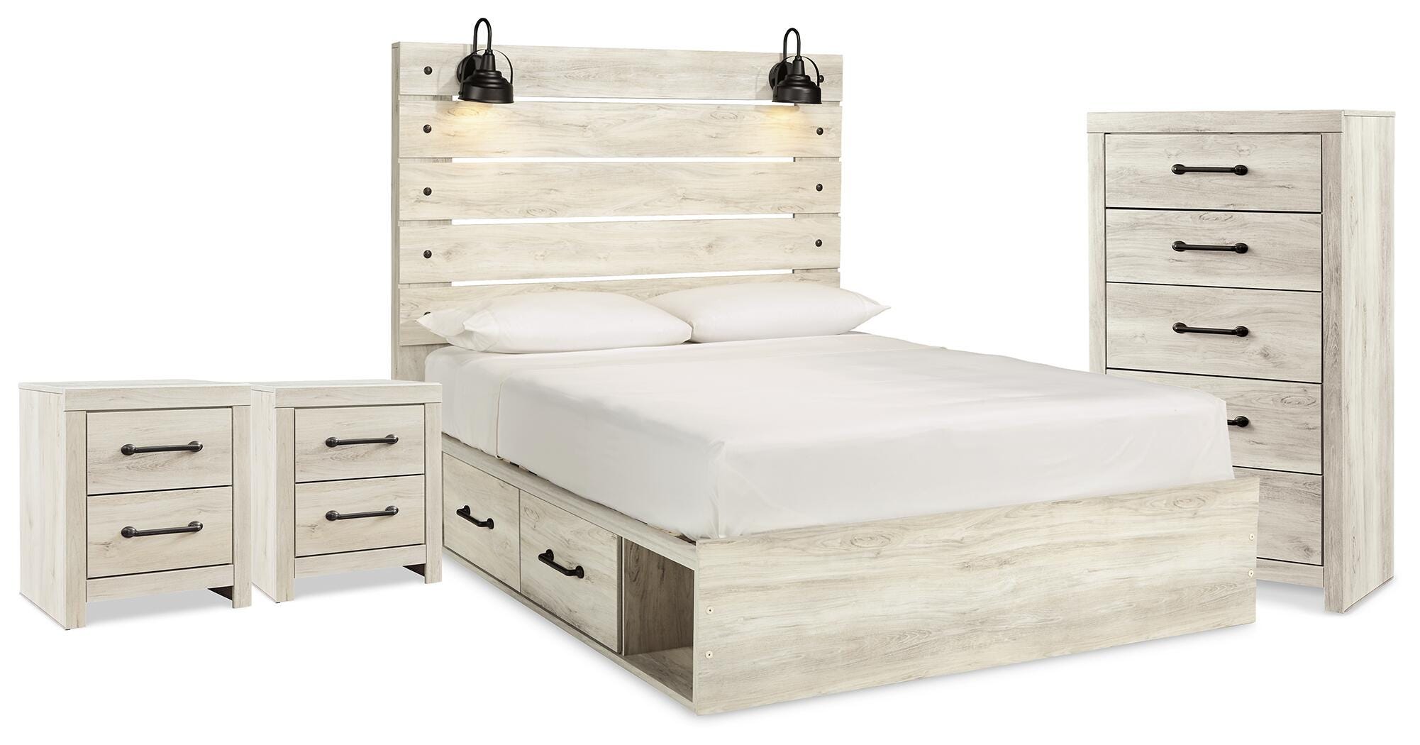 Cambeck Storage Bed, Chest and 2 Nightstands