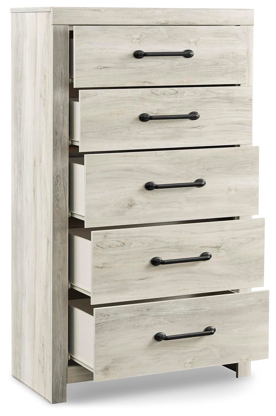 Cambeck Panel Bed with Storage, Dresser, Mirror and Chest