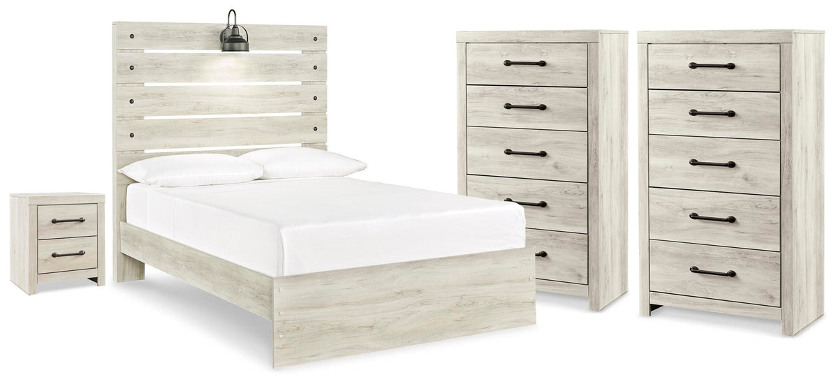 Cambeck Panel Storage Bed, 2 Chests and 1 Nightstand
