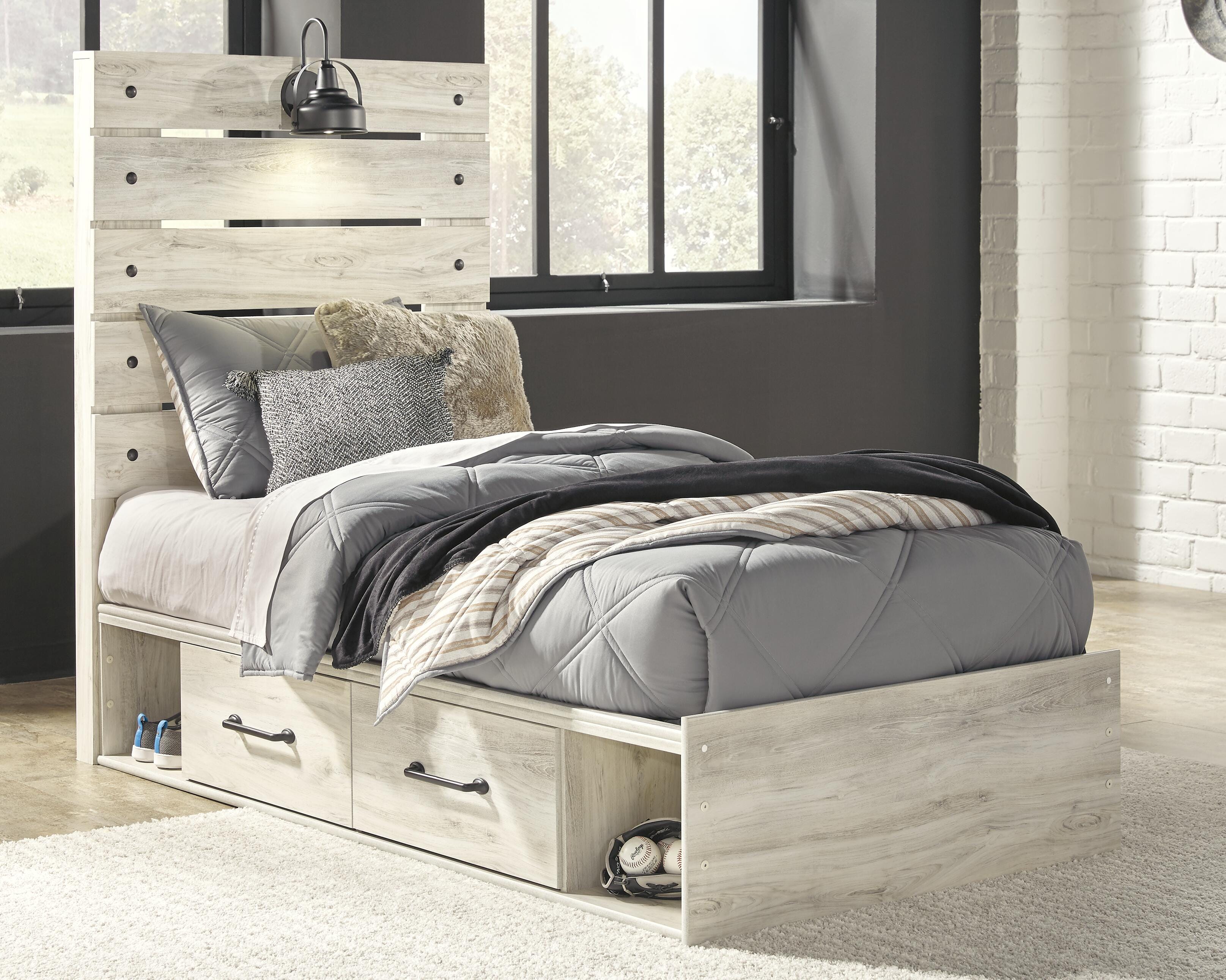 Cambeck Panel Bed with Storage, Dresser, Mirror, Chest and 2 Nightstands