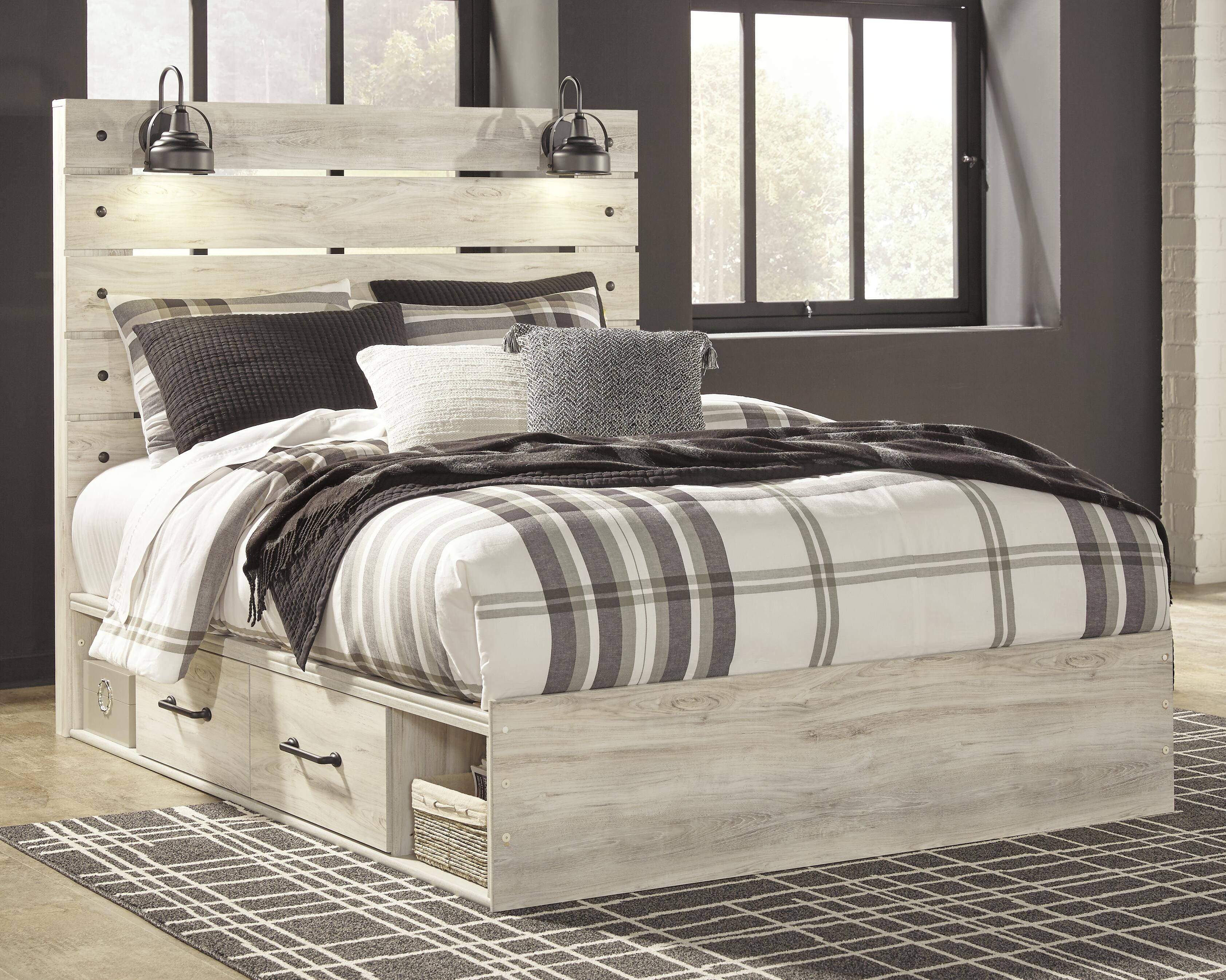 Cambeck Panel Bed with 2 Storage Drawers