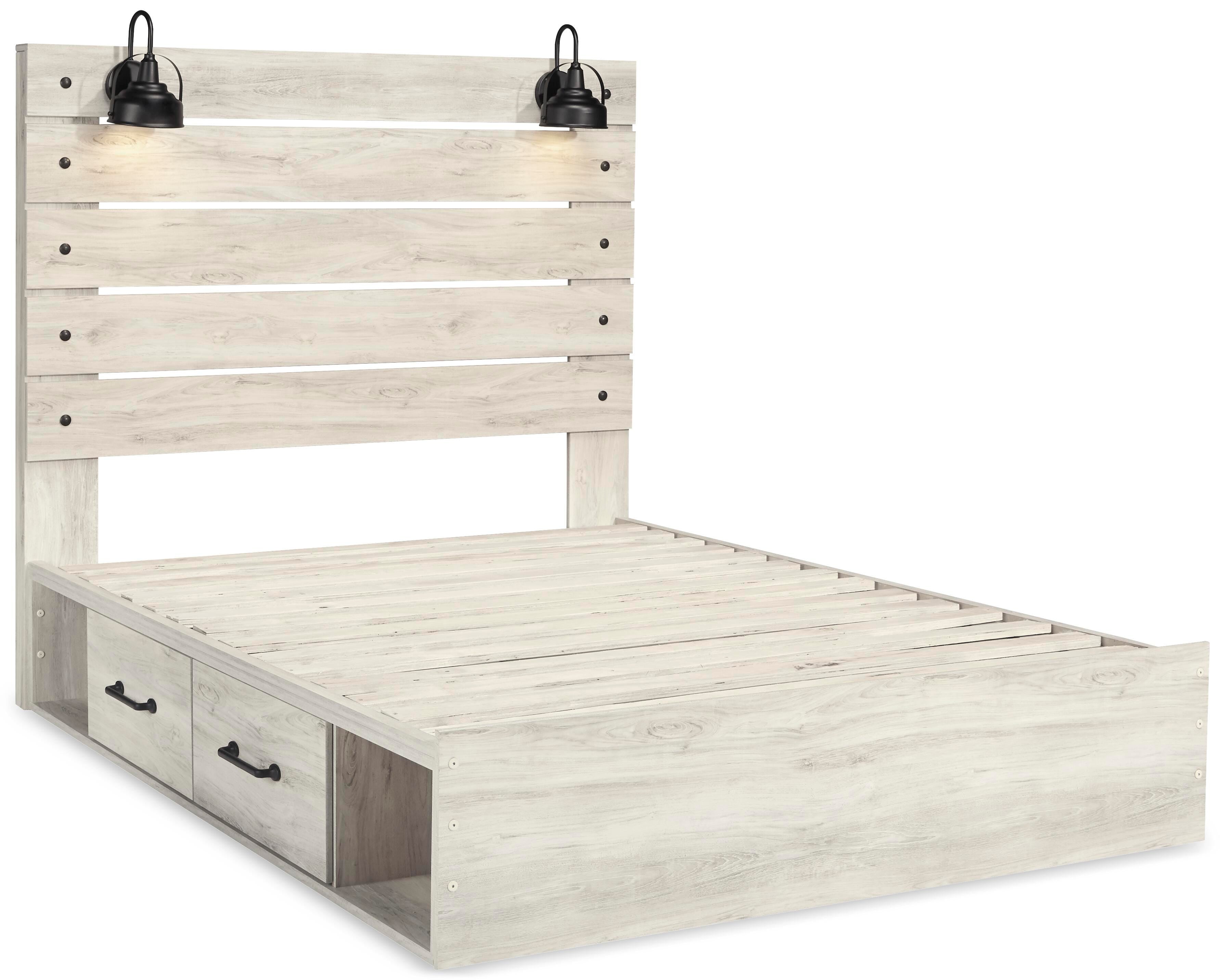 Cambeck Panel Bed with 2 Storage Drawers with Dresser
