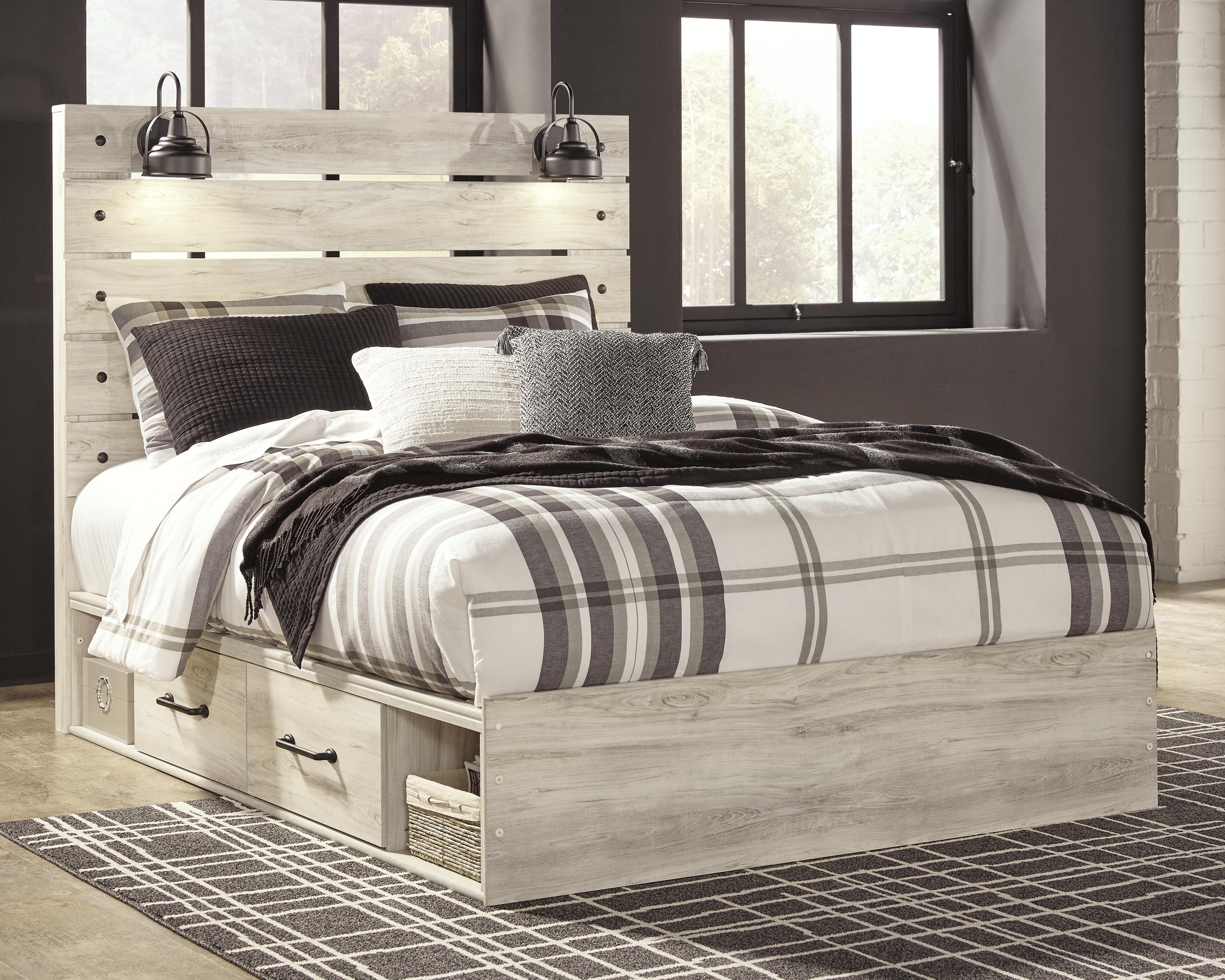 Cambeck Panel Bed with Storage, Dresser and 2 Nightstands