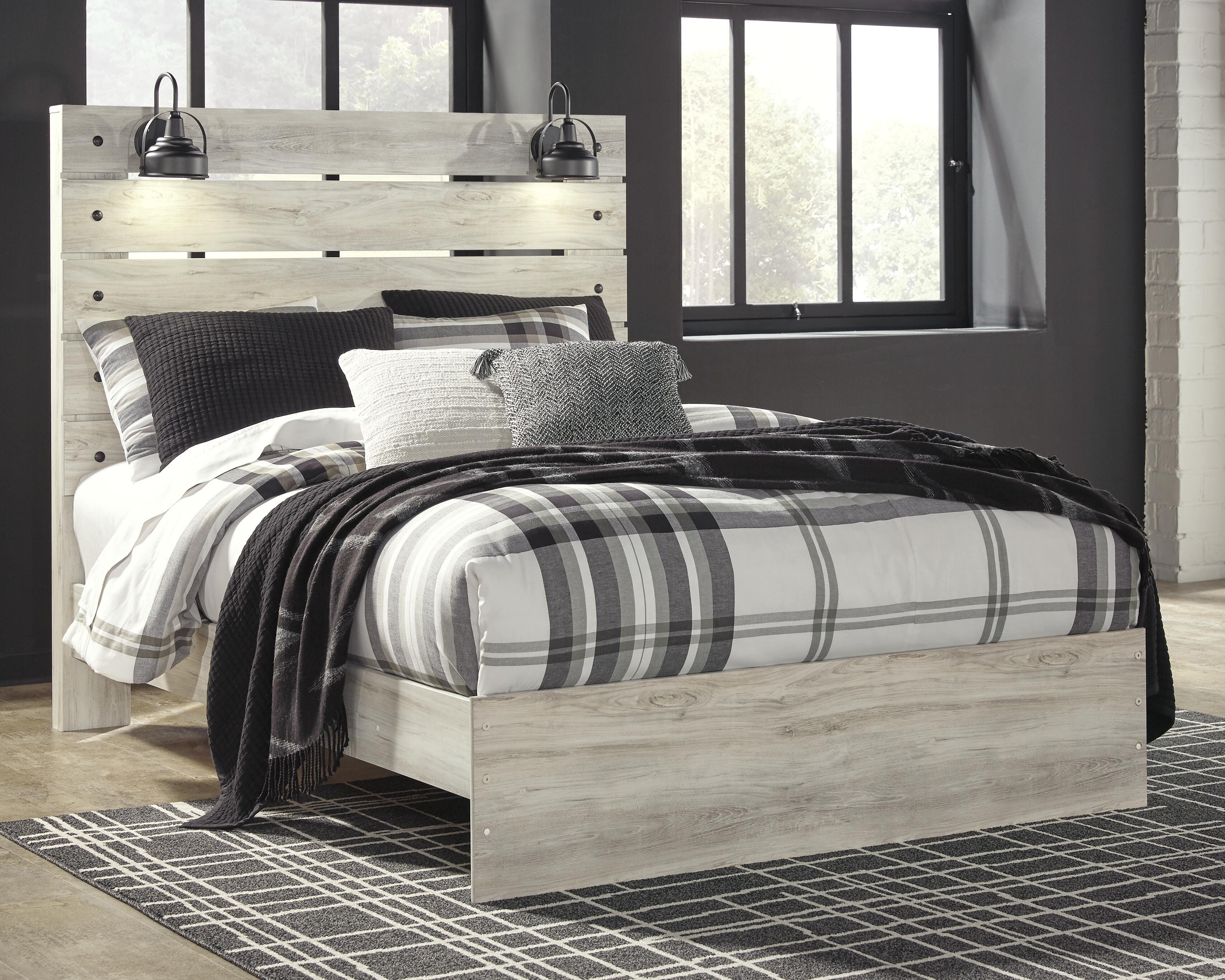 Cambeck Panel Bed with Mirrored Dresser, Chest and 2 Nightstands