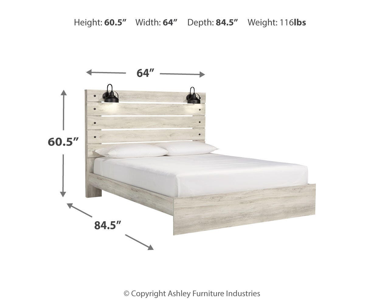 Cambeck Panel Bed with Mirrored Dresser, Chest and Nightstand