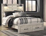 Cambeck Panel Bed with 2 Storage Drawers with Mirrored Dresser