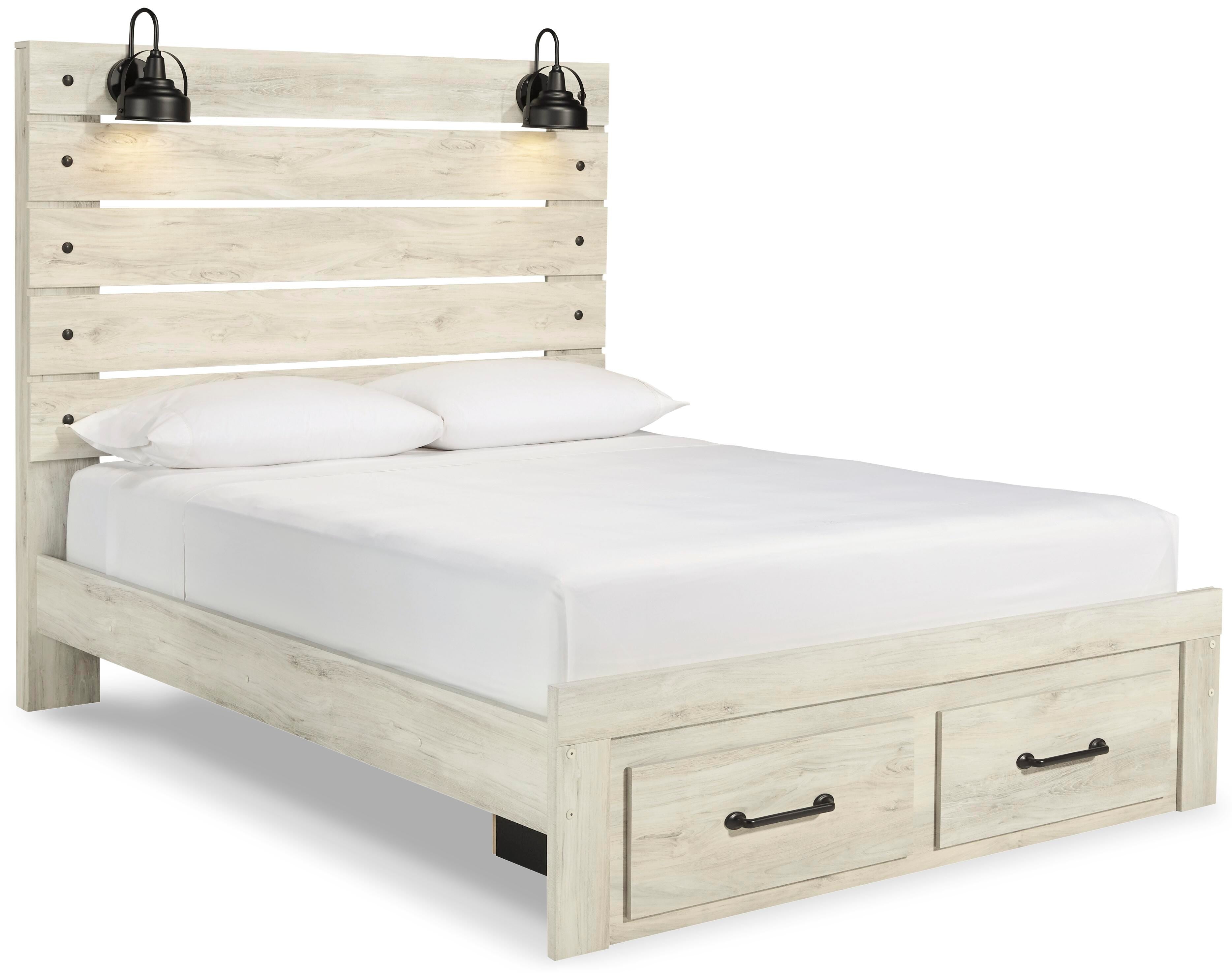 Cambeck Panel Bed with 2 Storage Drawers with Dresser