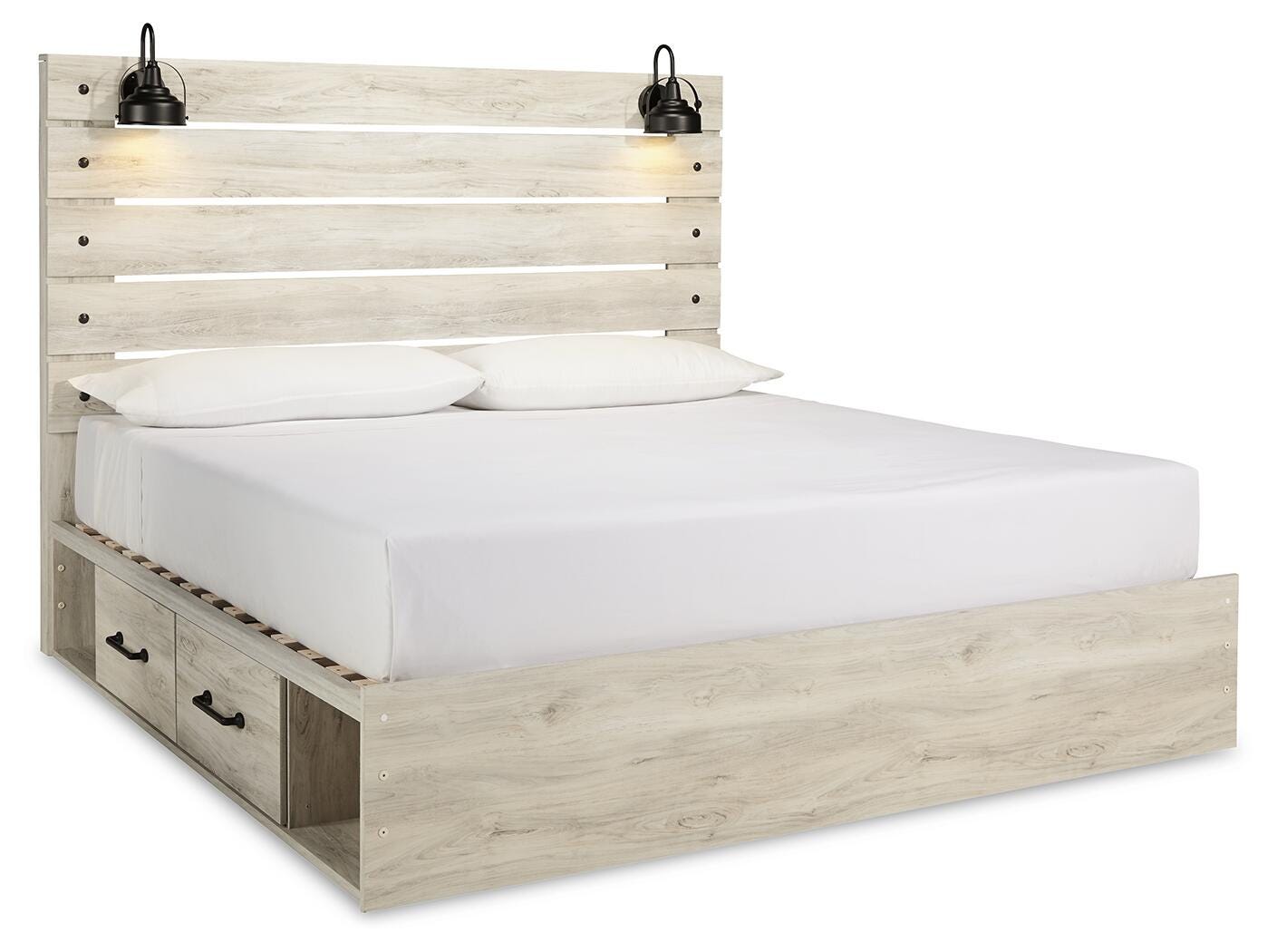 Cambeck Panel Bed with Storage, Dresser, Mirror and 2 Nightstands