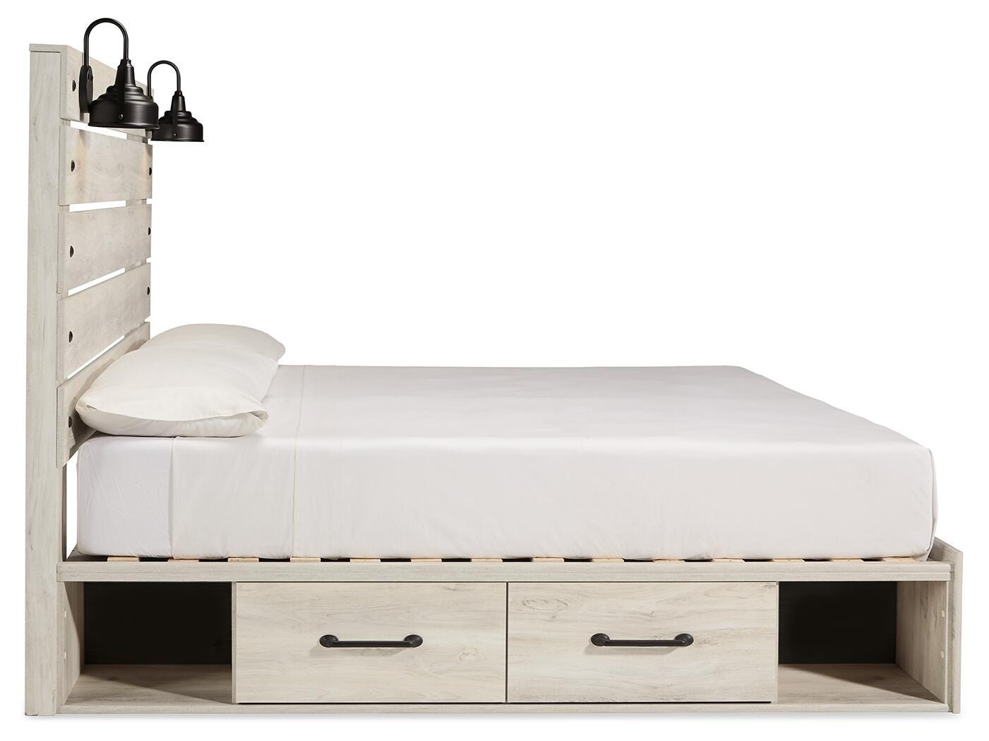 Cambeck Panel Bed with Storage, Dresser, Mirror and 2 Nightstands