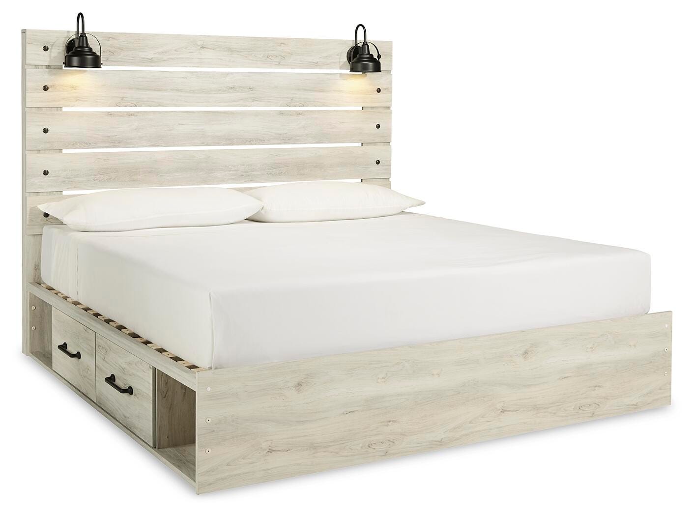 Cambeck Panel Bed with 4 Storage Drawers