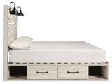 Cambeck Panel Bed with Storage and 2 Nightstands