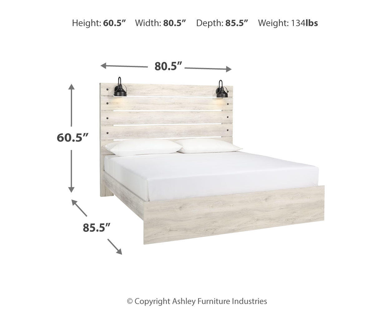 Cambeck Panel Bed with Mirrored Dresser, Chest and 2 Nightstands