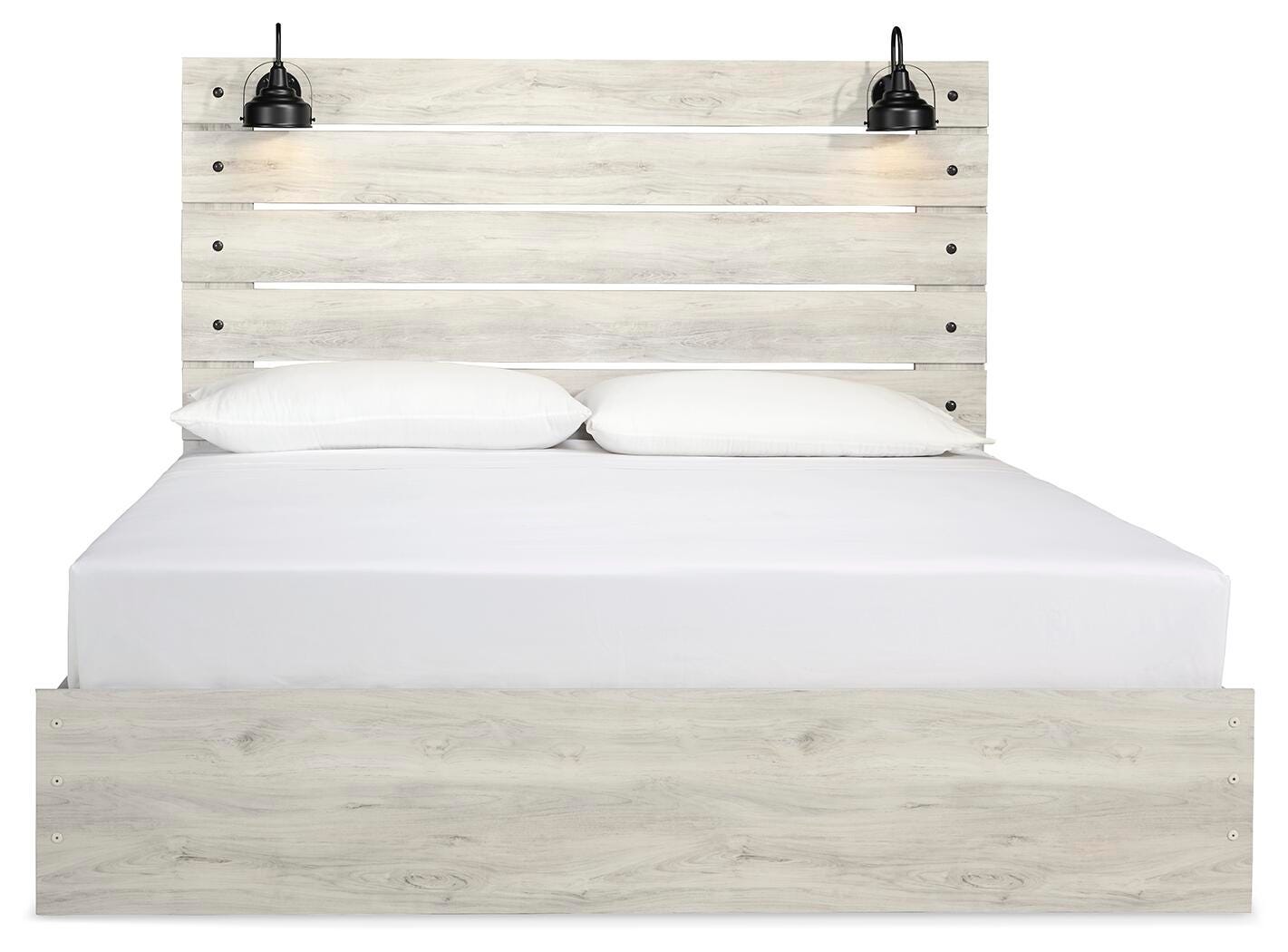 Cambeck Panel Bed with Mirrored Dresser and 2 Nightstands