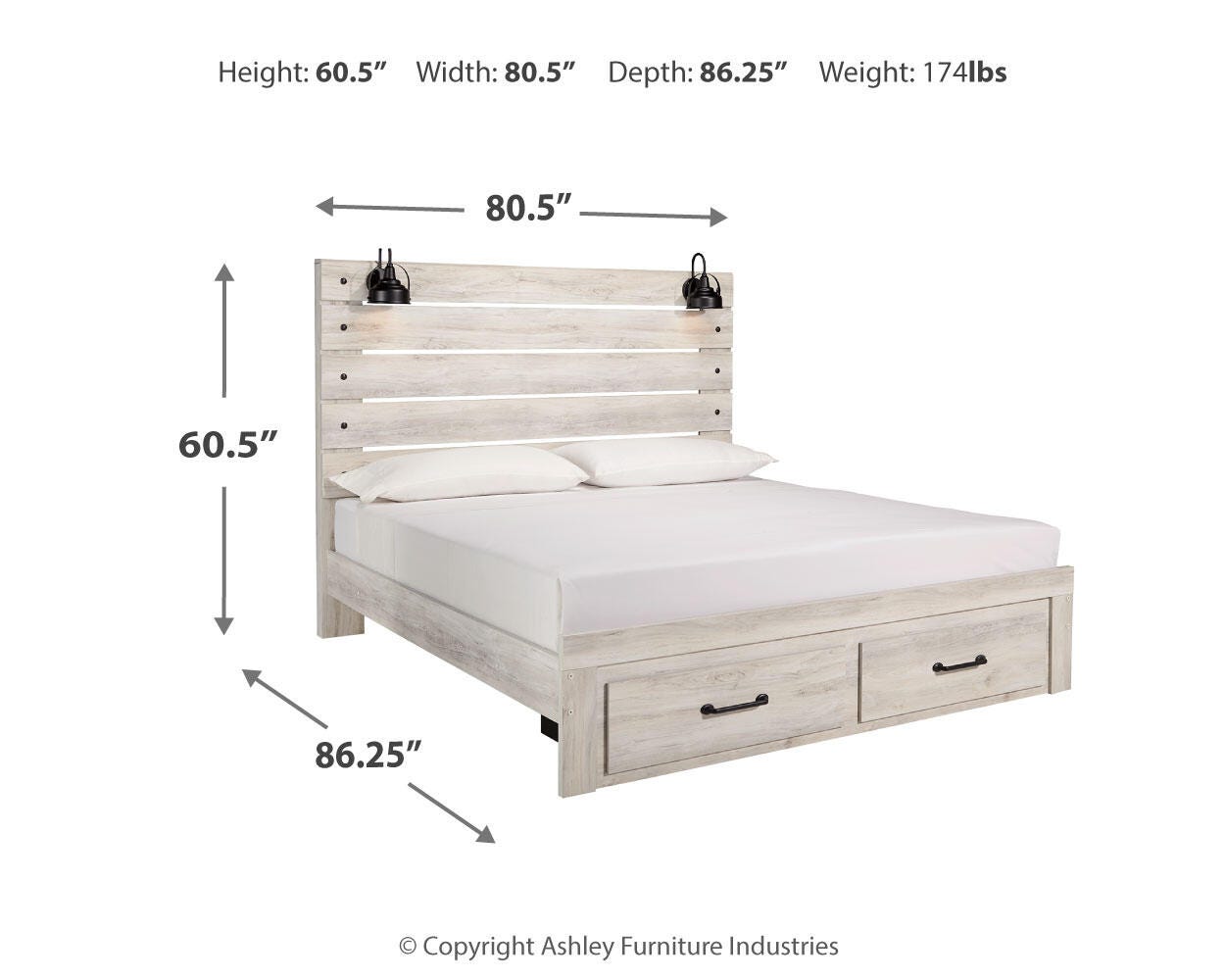Cambeck Panel Storage Bed, Dresser and Nightstand