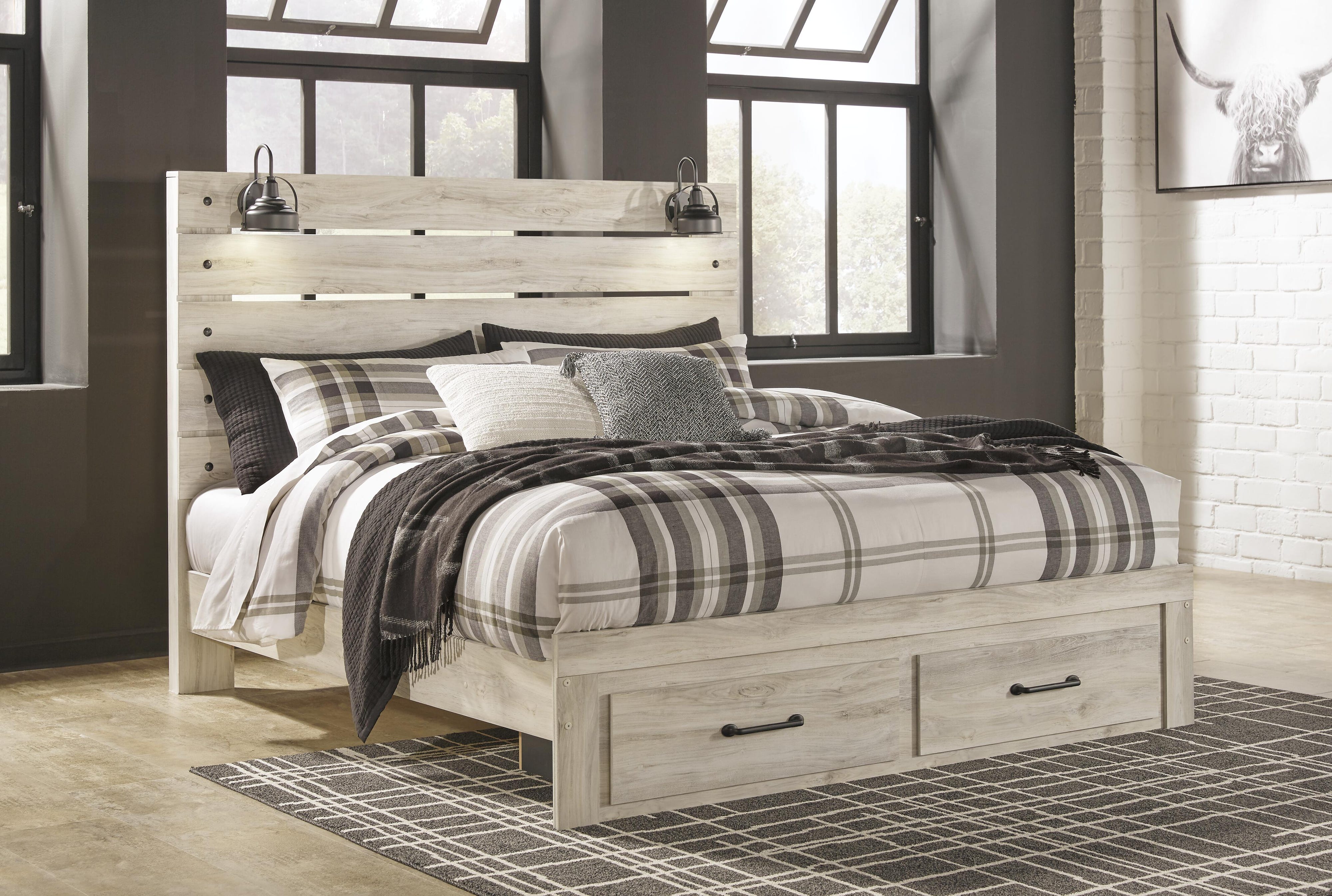 Cambeck Panel Storage Bed, Dresser, Mirror and Nightstand