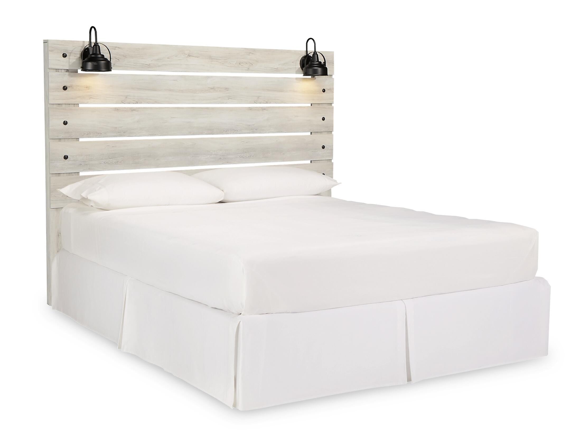 Cambeck Panel Headboard with Mirrored Dresser