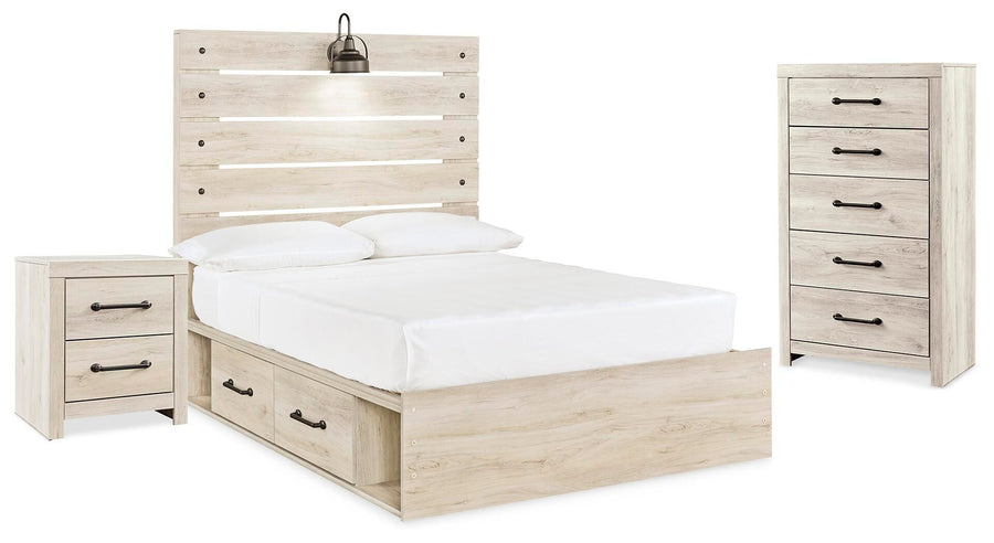 Cambeck Panel Bed with Storage, Chest and Nightstand