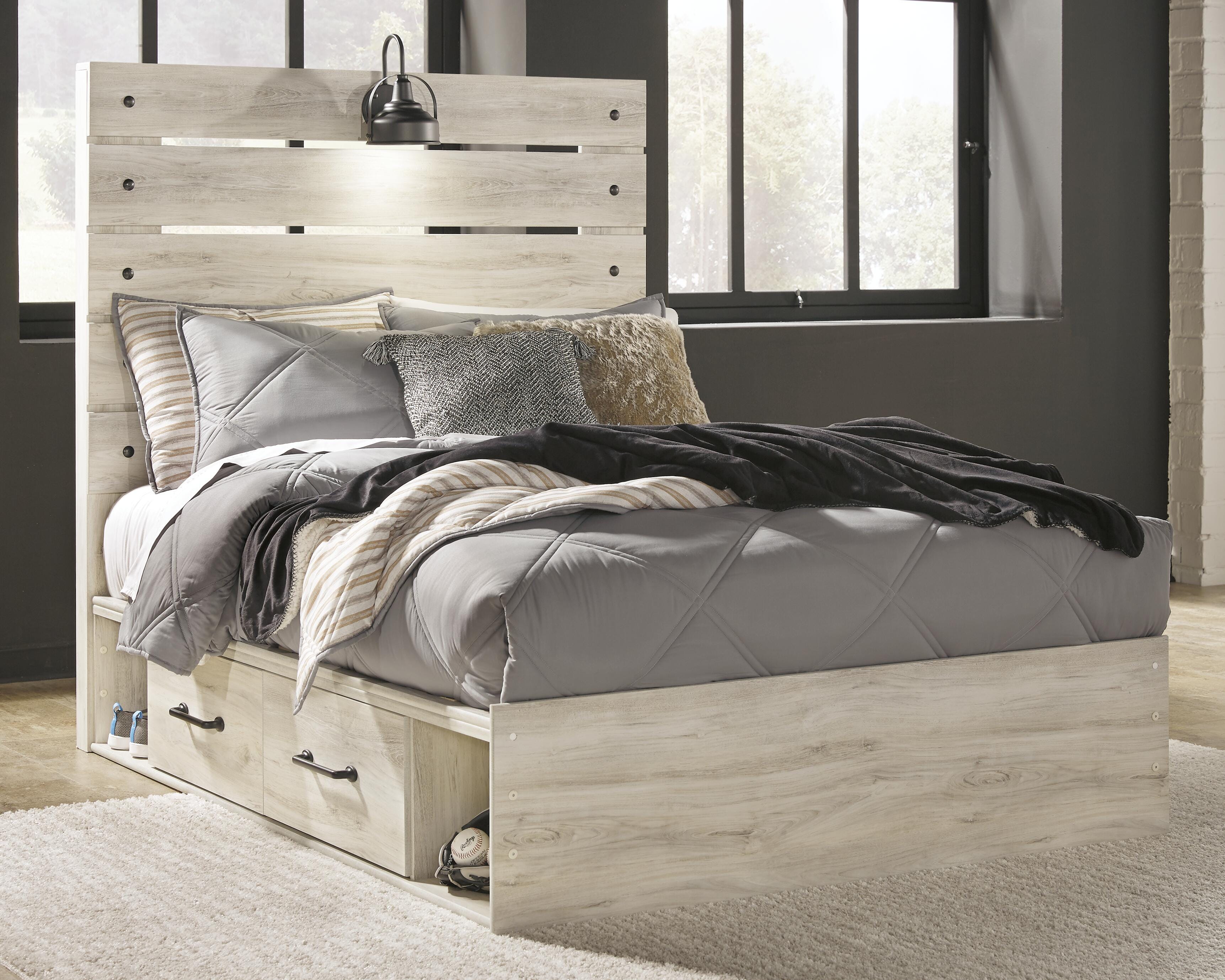 Cambeck Panel Bed with 4 Storage Drawers