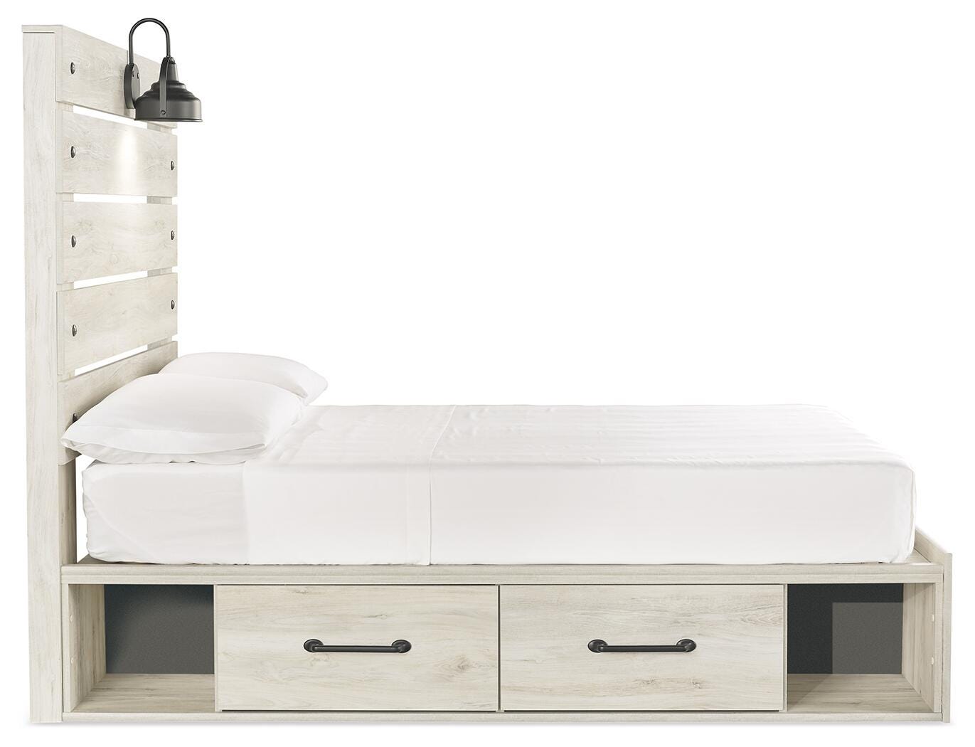 Cambeck Panel Bed with Storage, Dresser, Mirror and Nightstand