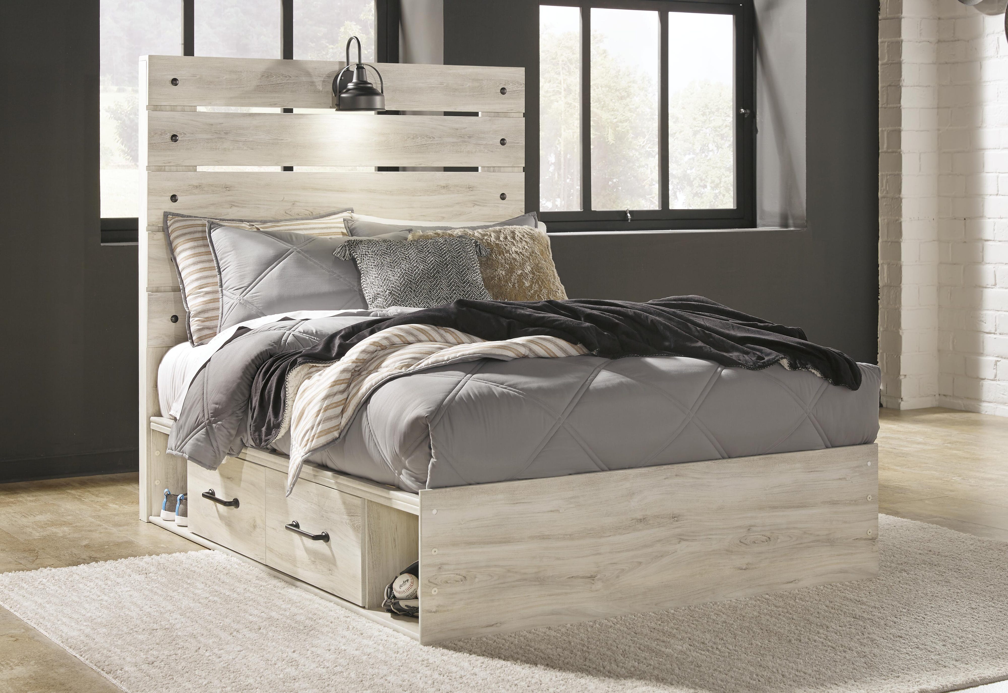 Cambeck Panel Bed with Storage, Dresser and Nightstand