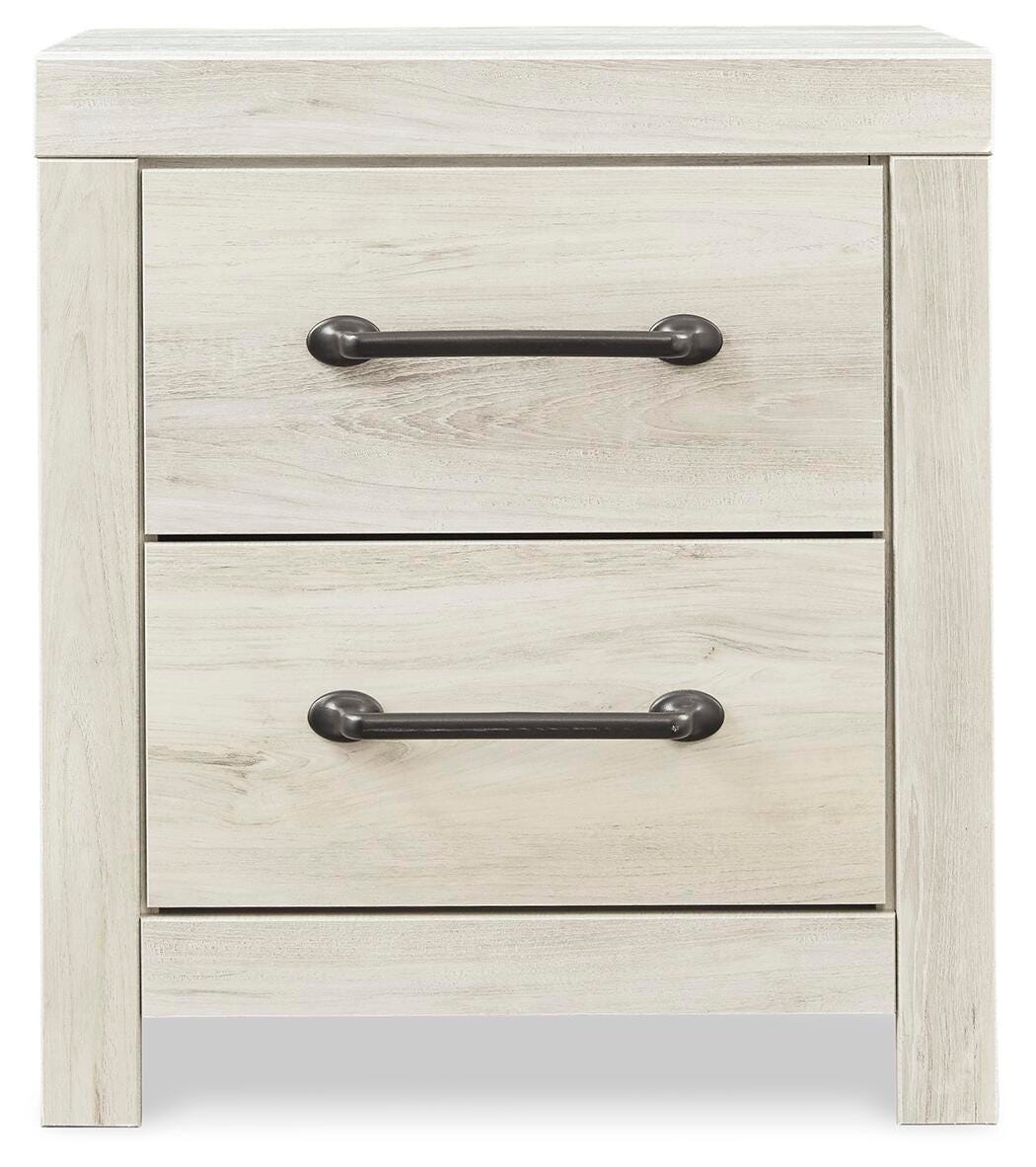 Cambeck Panel Bed with 4 Storage Drawers with Mirrored Dresser, Chest and Nightstand