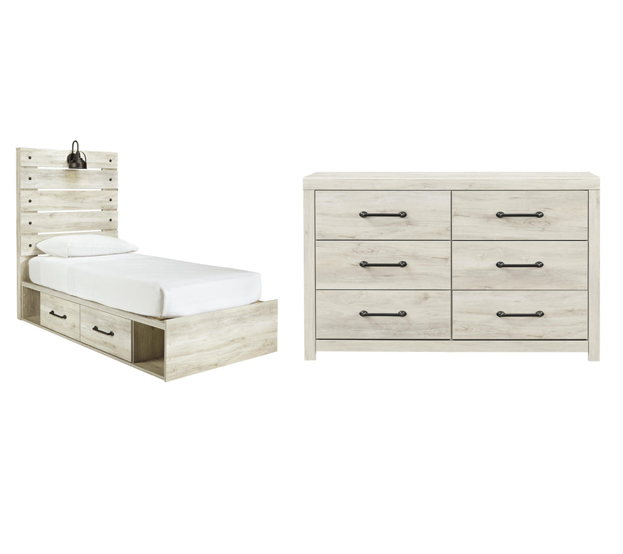 Cambeck Panel Bed with 2 Storage Drawers with Dresser