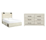 Averly Panel Bed with 2 Storage Drawers with Dresser