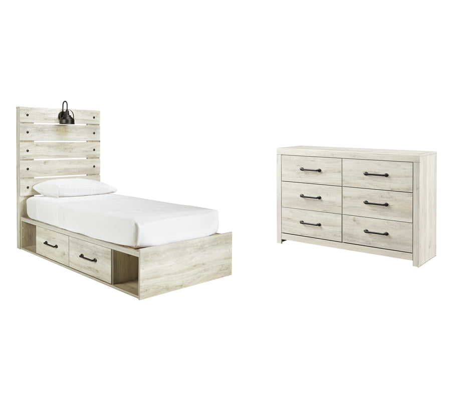 Cambeck Panel Bed with 4 Storage Drawers with Dresser
