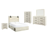 Averly Panel Bed with Storage, Dresser, Mirror, Chest and Nightstand