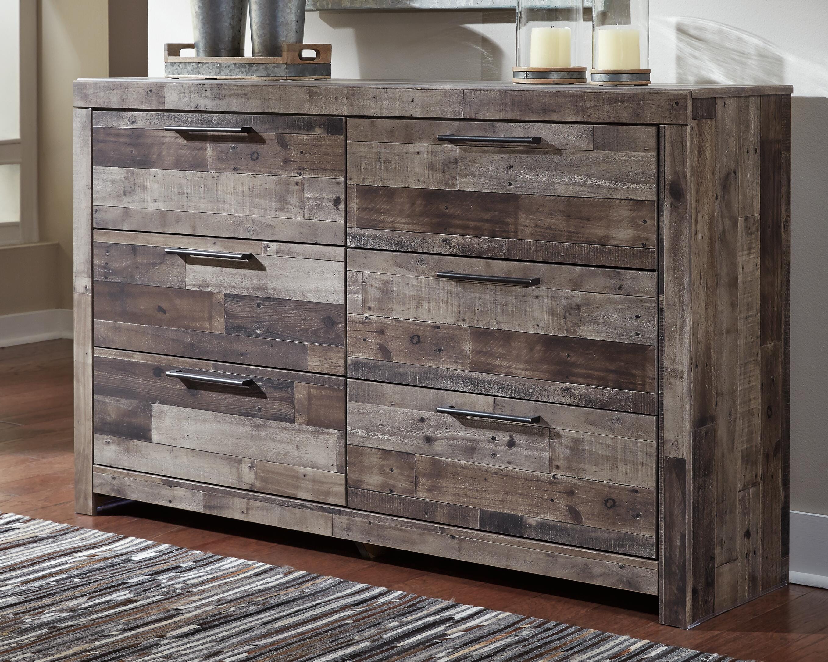 Derekson Panel Bed with 6 Storage Drawers with Dresser